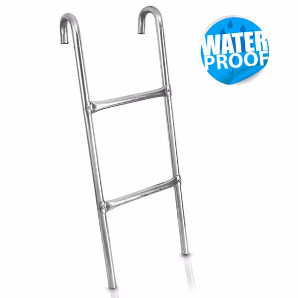 Outdoor Trampoline Safety Ladder, Weather Resistant Steel, 2-Step