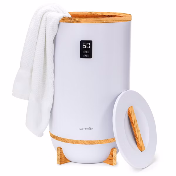 Towel & Blanket Warmer - Quick Heat, 2 Towel Capacity, Auto Shut-Off, White