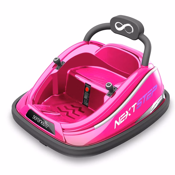 Kids Toy Electric Ride On Bumper Car Vehicle With Remote Control, Led Lights & 360 Degree Spin, 2 Driving Modes (Pink)