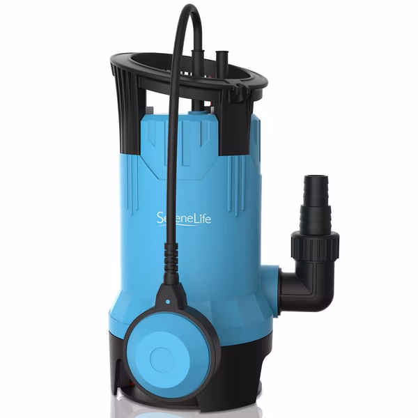Submersible Sump Pump 3300GPH Auto Float Switch Blue Thermoplastic Body