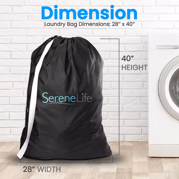 Portable Nylon Laundry Bag - Heavy Duty Nylon Laundry Storage Bags With Drawstring And Durable Machine Washable