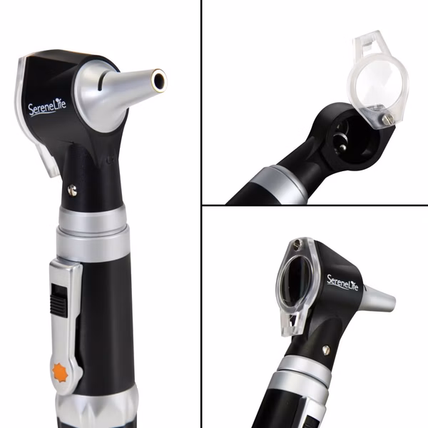 2-in-1 Ophthalmoscope & Otoscope Set, LED Light, Washable Tips, Portable