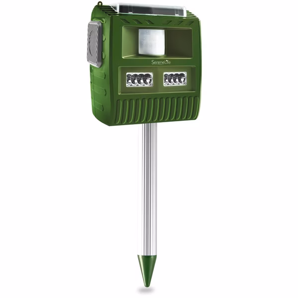 Waterproof Solar Power Animal Repeller, Outdoor Electronic Motion Detector Alert Sensor, Insect Control