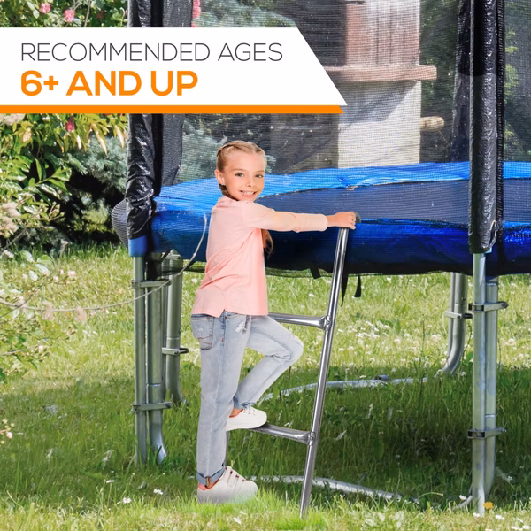 Outdoor Trampoline Safety Ladder, Weather Resistant Steel, 2-Step