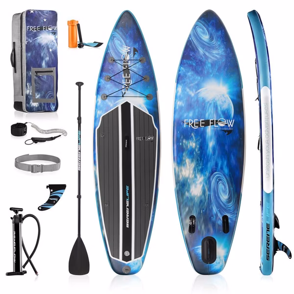 Inflatable Paddle Board - Stable Non-Slip Deck, 10'6", Space Blue