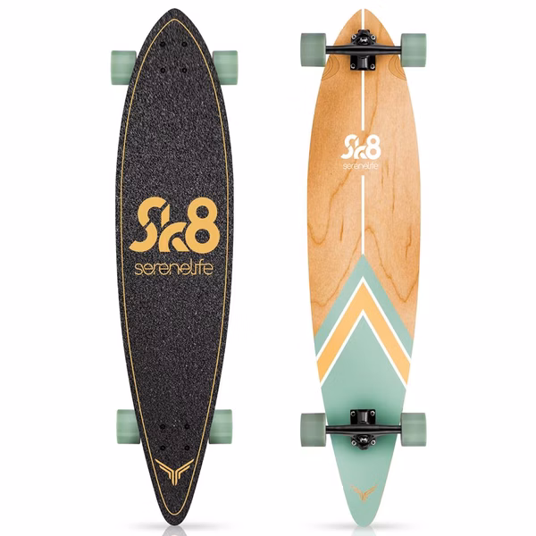 Complete Skateboard Mini Cruiser, Durable 8-Ply Maple Deck, Black