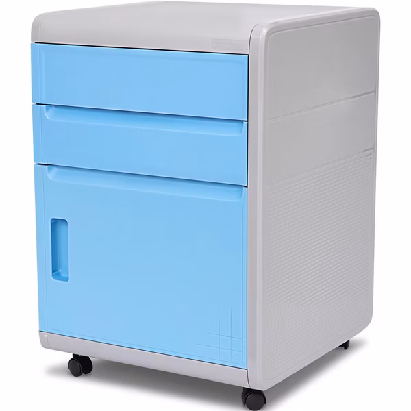 File Cabinet With 3 Locking Compartments, 2 Drawers And Cabinet Door