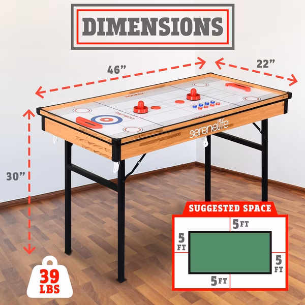 4-in-1 Game Table, Portable, MDF with PVC, Indoor/Outdoor Use