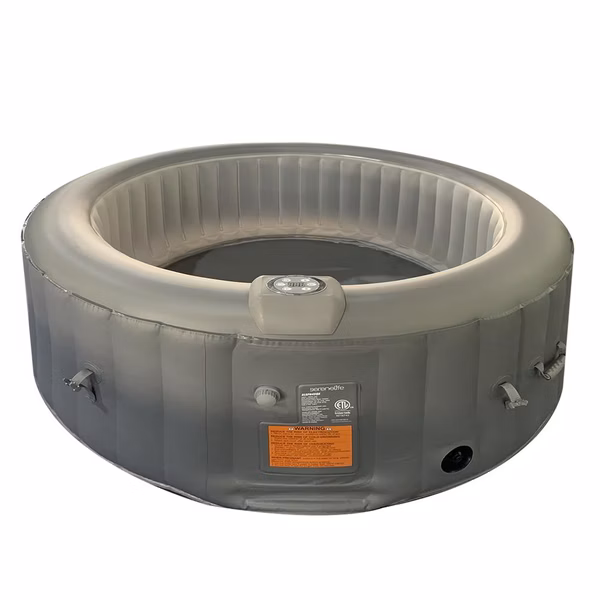 Portable 4-Person Hot Tub Spa, 100 Bubble Jets, LED Lights, Remote Control