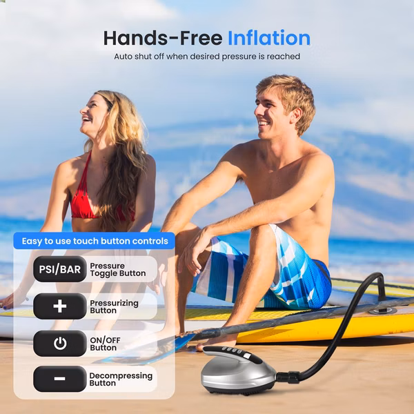 Inflatable Paddle Board Pump 20PSI High Pressure 12V DC Electric Air Pump