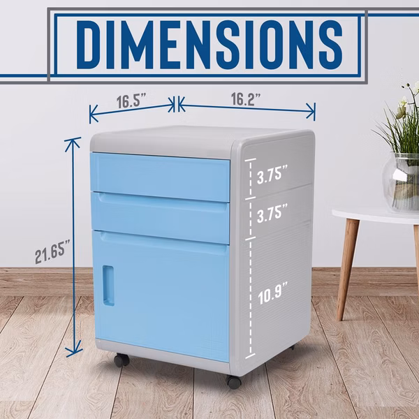 File Cabinet With 3 Locking Compartments, 2 Drawers And Cabinet Door