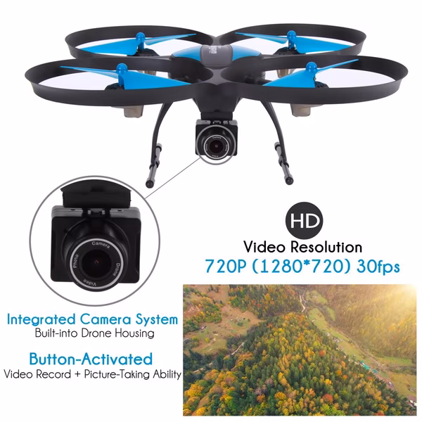 Wifi Drone Quad-Copter Wireless Uav With Hd Camera + Video Recording