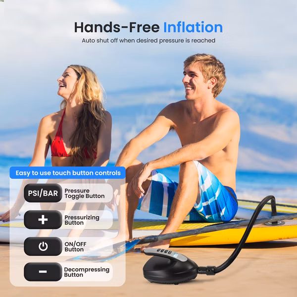 Inflatable Paddle Board Pump 16PSI High Pressure 12V DC Electric Air Pump