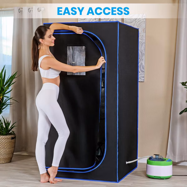 Portable Home Sauna for Detox, 4L Steamer, Folding Chair, Gray
