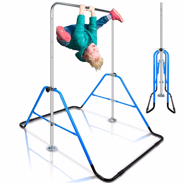 Kids Gymnastics Bar Adjustable Height Foldable Steel Tube