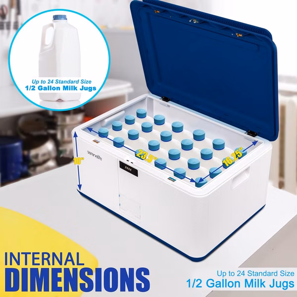 Lockable Storage Box 21 Gal Capacity, Combo Lock, Reinforced ABS, Blue