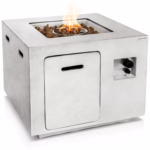Propane Fire Pit Table 40,000 BTU Weather-Resistant MGO with Lava Rocks