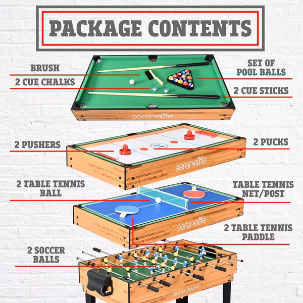 4-in-1 Game Table, Multi-Function, Sturdy Design, Indoor/Outdoor Use