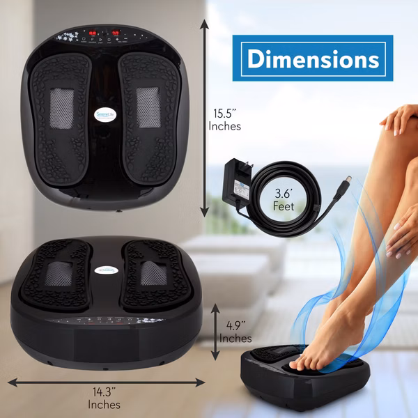 Foot Massager - Relieves Muscle Pain, Adjustable Speed, Washable Pads