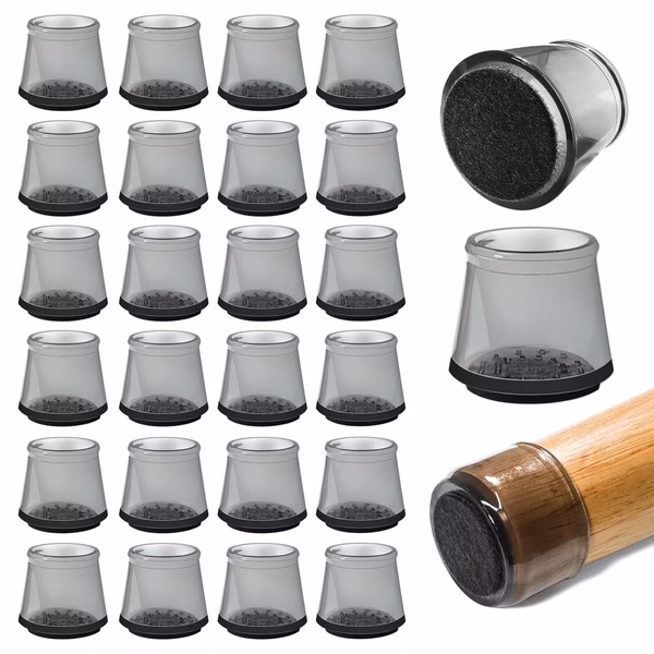 Chair Leg Floor Protectors - Anti-Slip Rubber Covers for Hardwood Floors