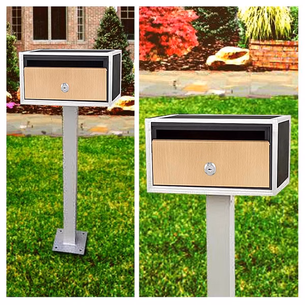 Indoor/Outdoor Wall Mount Locking Mailbox, Includes Keys (Flat/Horizontal Style)