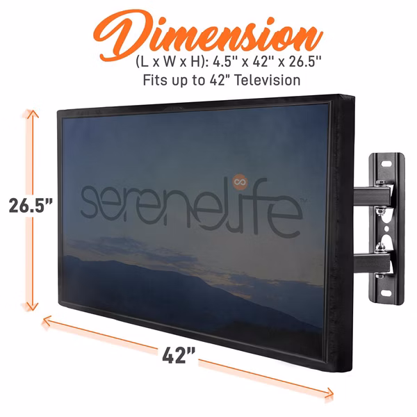 Waterproof TV Cover 40-42" Weatherproof, Dustproof, Remote Pocket