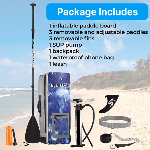 Inflatable Paddle Board - Stable Non-Slip Deck, 10'6", Space Blue