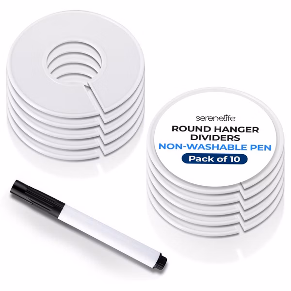 10-Piece White Plastic Hanger Dividers - Organize Closet - Sturdy PP