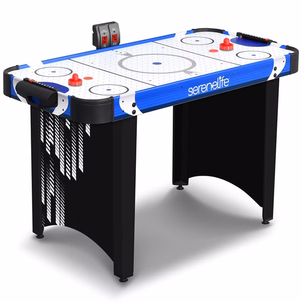 48" Air Hockey Table, Smooth Glide, LED Scoreboard, White Finish
