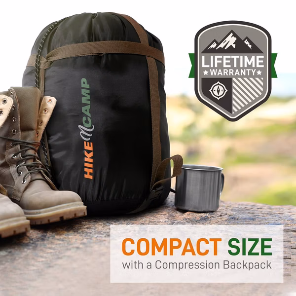 Double Sleeping Bag With Two Pillows- Lightweight & Waterproof Sleeping Bag For Adults Or Teens, For Camping, Backpacking Or Hiking, Includes Carrying Bag (Real Trees)