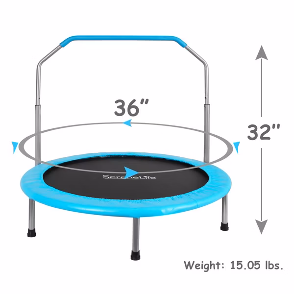Toddler Trampoline, Safe Jump, Spring-less Design, Blue