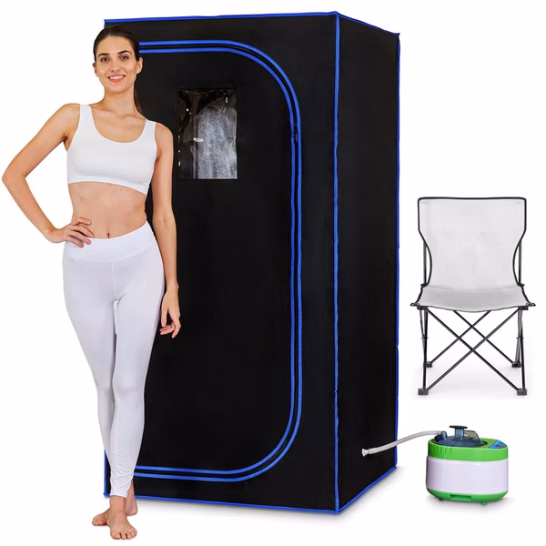 Portable Home Sauna for Detox, 4L Steamer, Folding Chair, Gray