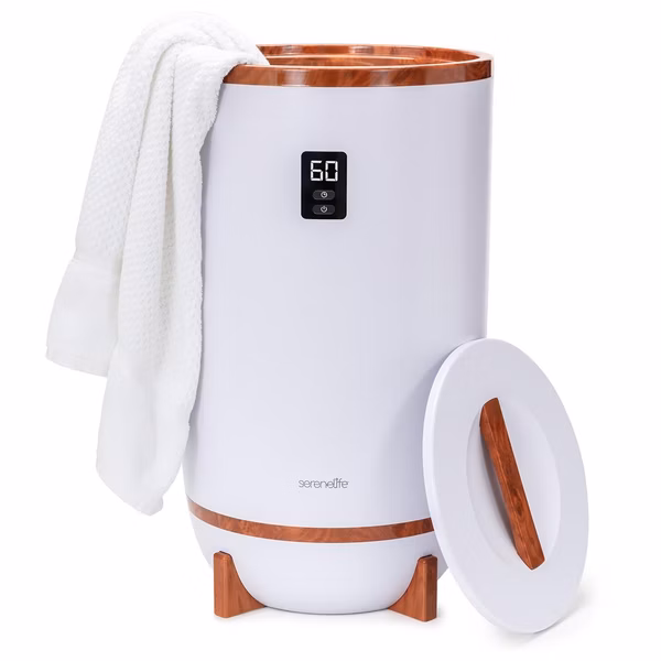 Towel Warmer with Timer & Auto Shut-Off, Holds 2 Towels, Cherry