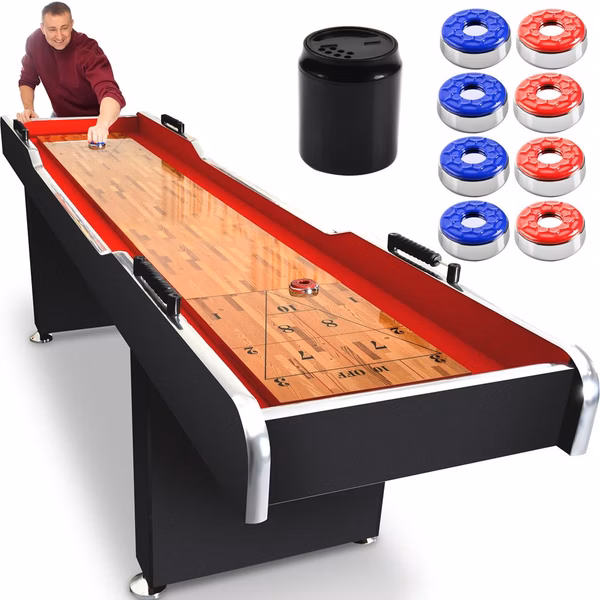 Shuffleboard Table 9ft Smooth Poly Surface Fast Puck Action Platinum