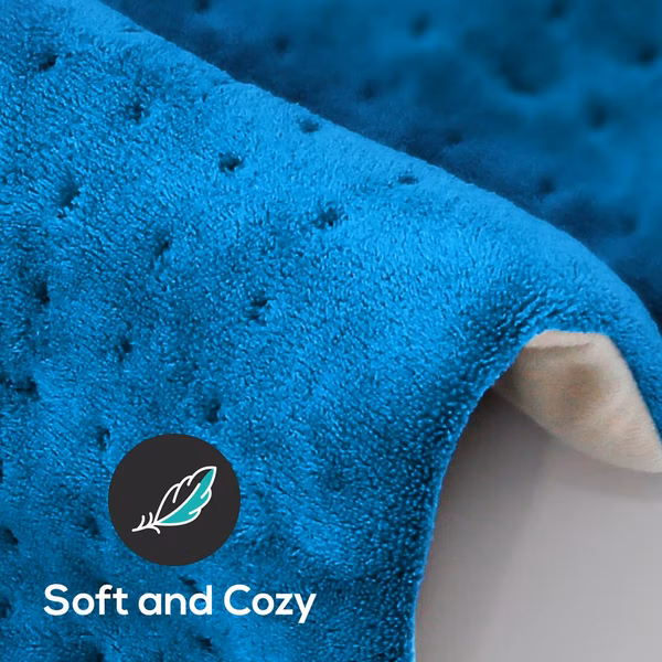 Electric Heating Pad - Instant Relief, 6 Heat Settings, Soft Coral Fleece