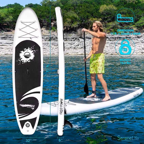 Inflatable Paddle Board - Stable Non-Slip Deck, 10'10", Easy Storage