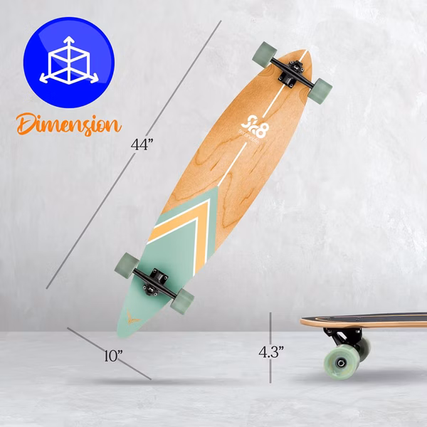 Complete Skateboard Mini Cruiser, Durable 8-Ply Maple Deck, Black