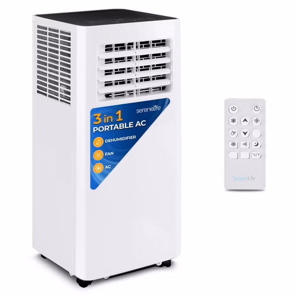 Portable Air Conditioner 10,000 BTU WiFi Control, Dehumidifier, White