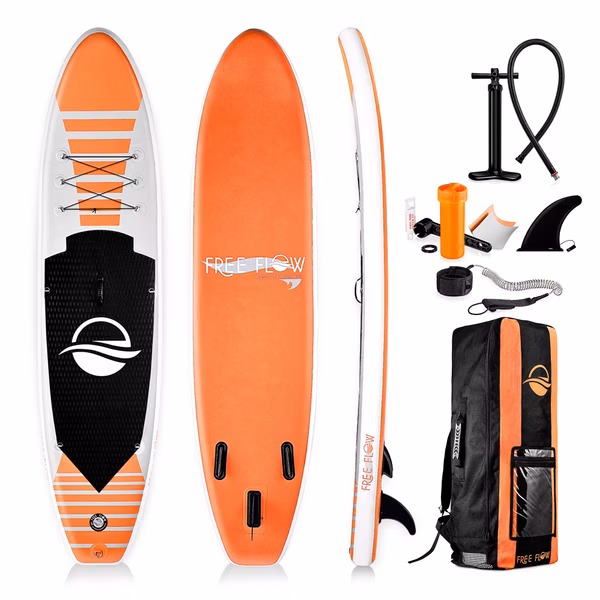 Inflatable Paddle Board - Stable Non-Slip Deck, 10'6", PVC, Teal