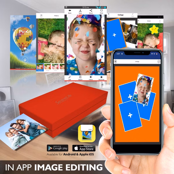 Portable Instant Photo Printer - Wireless Digital Picture Printing For Iphone Or Android Smartphone Camera