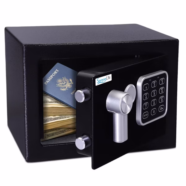 Digital Safe Box Secure Storage Steel Construction 9.1"x6.7"x6.7"
