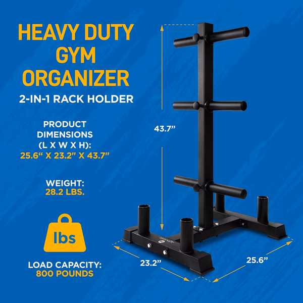Olympic Weight Rack 800lb Capacity Steel Scratch-Resistant Frame