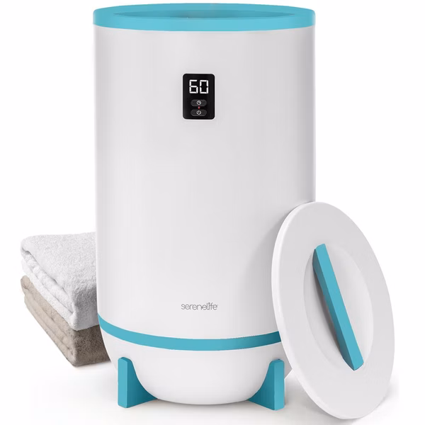 Towel & Blanket Warmer, Spa Luxury, Auto Shut Off, Fits 2 Large Towels, Blue