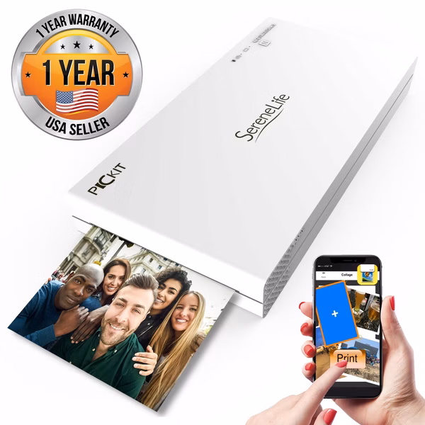 Portable Instant Photo Printer - Wireless Digital Picture Printing For Iphone Or Android Smartphone Camera