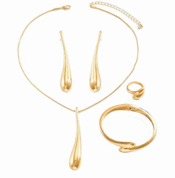 Liquid Teardrop Necklaces Long Dangle Drop Necklace Irregular Melting Liquid Teardrop Metal Necklace Exaggerated Large Statement Teardrop Dangle Necklaces Trendy Jewelry for Women